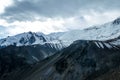 Tilicho Lake - A storm coming to snow capped Himalayas Royalty Free Stock Photo