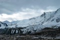 Tilicho Lake - A storm coming to snow capped Himalayas Royalty Free Stock Photo