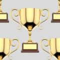 Seamlessly Tiling Background of Gold Trophys Royalty Free Stock Photo