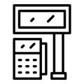 Till pos service icon outline vector. Screen cash