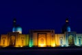 Tilla-Sheikh mosque in Hazrati Imom majmuasi, Tashkent, Uzbekistan with night lightning