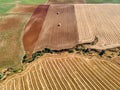 Tillage fields after harvest in summer.