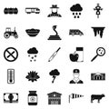 Tillage icons set, simple style Royalty Free Stock Photo