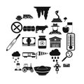 Tillage icons set, simple style Royalty Free Stock Photo