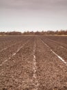 Tilled field in winter Royalty Free Stock Photo