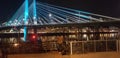 Tillikum bridge at night