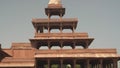 tilt down clip of pancha mahal palace in the ruins of fatephur sikri