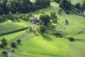 Tilt Shift Aerial View of Agricultural Fields Royalty Free Stock Photo