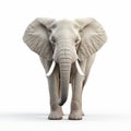 Tilt-shift Elephant: Stunning 3d Render On White Background