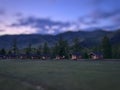 A tilt shift image of multiple cottage house Royalty Free Stock Photo