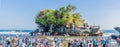 Tilt shift photo Tanah Lot - Temple in the Ocean Bali, Indonesia Royalty Free Stock Photo