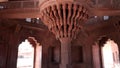 tilt up clip of the famous carved stone column at fatephur sikri near agra