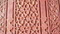 tilt up clip of a star tessellation pattern on a wall at red fort in agra
