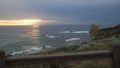 Tilt up move of sunset in Twelve Apostles, Australia