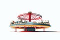 Tilt-A-Whirl amusement ride vector flat isolated illustration Royalty Free Stock Photo