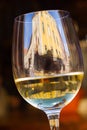 Tilt White Wine Glass Royalty Free Stock Photo