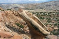 Tilted Boulder beside the Serpent\'s Trail in the Colorado National Monument Royalty Free Stock Photo