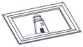Tilted Framed Lighthouse: Maritime Line Art Icon, vector design Generative AI Royalty Free Stock Photo