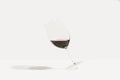 A tilted glass of red wine Royalty Free Stock Photo