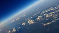 tilted horizon, aerial shot with details of clouds and a horizon that blends heaven and earth