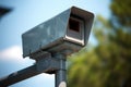 tilted shot of speed camera catching a toll evader