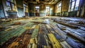A TiltShift Exploration of Decaying Wood Floors Nostalgic Miniature Effect Capturing Architectural Decay in Abandoned Royalty Free Stock Photo