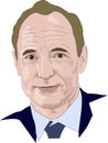 Tim Berners-Lee Portrait Vector Illustration