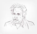 Tim Burton vector sketch portrait face famous