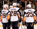 Tim Connolly, Paul Gaustad and Mike Grier, Buffalo Sabres. Royalty Free Stock Photo