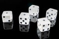 White dice with ones up Royalty Free Stock Photo