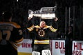 Tim Thomas raising the Stanley Cup Royalty Free Stock Photo