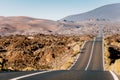 Scenic road at Timanfaya, Lanzarote. Volcanic Landscape Canary Islands