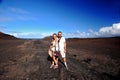 Timanfaya National Park, Lanzarote, Canary Islands, couple of tousists