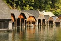 Timber boathouses. Konigssee. Germany Royalty Free Stock Photo