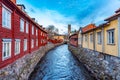 Timber buildings in Gamla stan part of Vasteras, Sweden