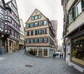 Timber Cottage Glowing Lamp Shutters Warm German European Old Ho