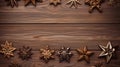 Timber Elegance: Arranged Ornaments on Wood