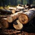 Timber elegance Freshly cut logs highlight natures resourceful splendor