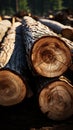 Timber elegance Freshly cut logs highlight natures resourceful splendor