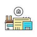 timber factory color icon vector illustration