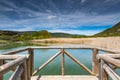Timber footpath in lake Una,Spain Royalty Free Stock Photo