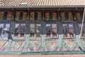 Timber frame detail of traditional wattle house, Koge, Denmark