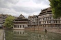 Timber framing houses of district la Petite France. Strasbourg, France Royalty Free Stock Photo