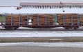 Timber on the freight train in Rovaniemi