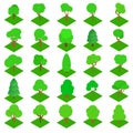 Timber icons set, isometric style