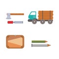 Timber icons vector illustration.