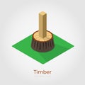 Timber isometric vector illustration