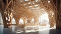 Timber library structures in a parametric design. Generative AI