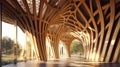Timber library structures in a parametric design. Generative AI