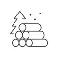 Timber or lumber line outline icon